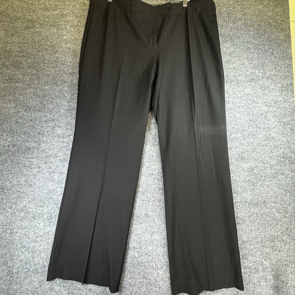 Talbots Curvy Trouser Black Pants Womens Plus Size 18 High Rise Straight Leg